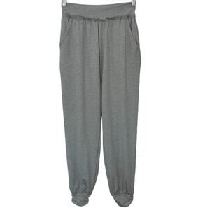 BODY & SOL Gray Ultra High Waist Lounge Jogger Pants Small Ruffle Pockets Comfy